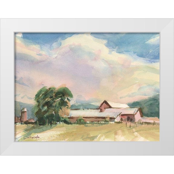 Calcasola, Stephen 24x19 White Modern Wood Framed Museum Art Print Titled - Elm Knoll Farm