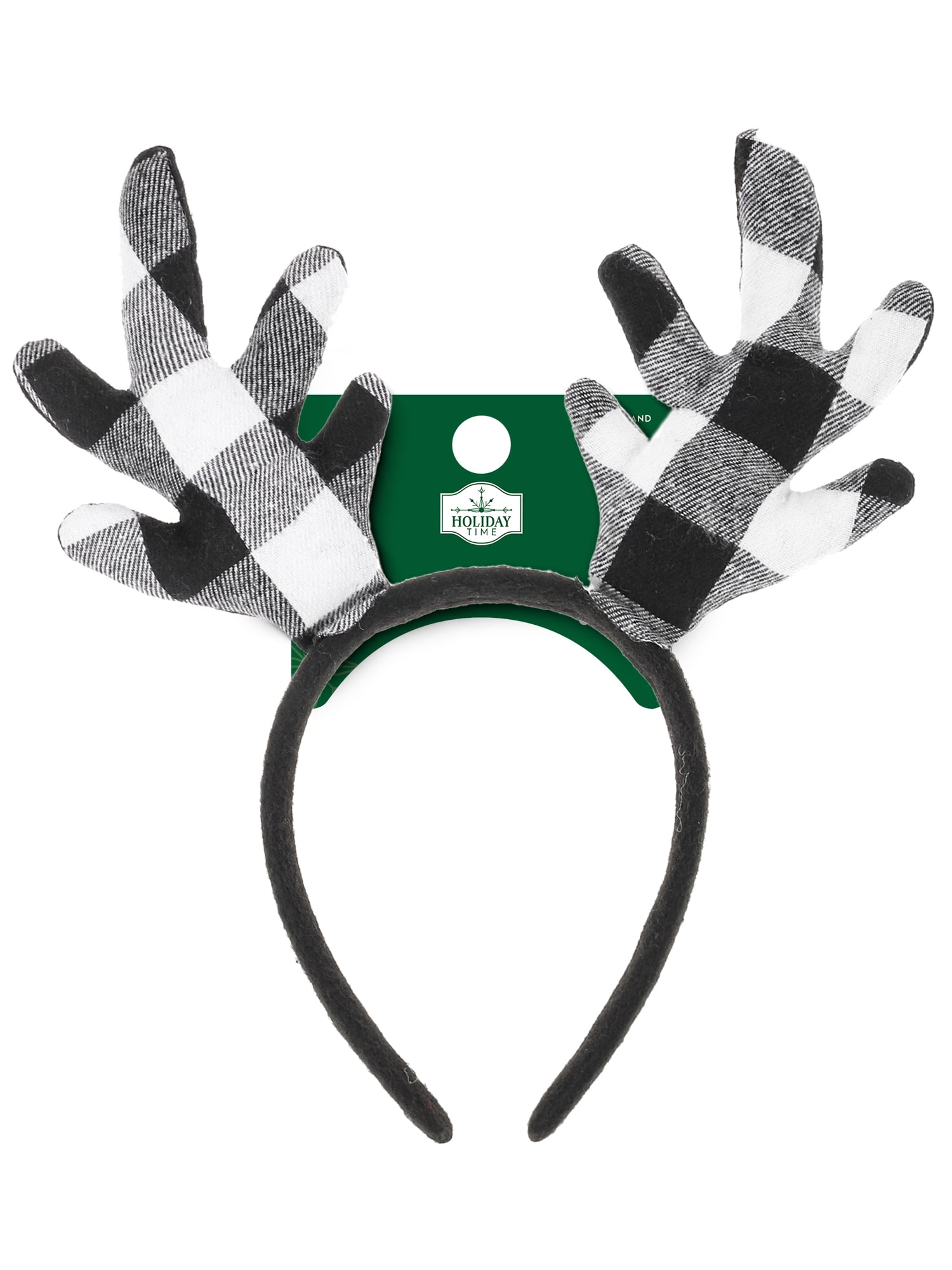 Holiday Time Buffalo Plaid Reindeer Antler Headband, 1 Piece