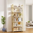 thumbnail image 4 of ModFusion 6 Tier Shelves Bookcase Modern Bookshelf Display Metal Organizer for Office Living Room Bedroom, Gold, 4 of 10