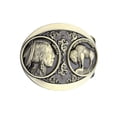thumbnail image 2 of Men Antique Gold Metal Belt Buckle Buffalo Coin Native Face Western Fashion, 2 of 7