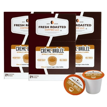 Fresh Roasted Coffee's Flavored Coffee Collection, Creme Brulee, 72 K-compatible Pods