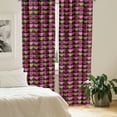 thumbnail image 2 of Ambesonne Valentine's Day Curtains, Dots and Hearts, Pair of 28"x95", Ruby Pink, 2 of 5