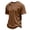 Brown, variant on Homeyce Men's Henley Shirts Short Sleeve with Button Henley Shirts Casual Sport Athletic Solid Color T-Shirts Stand Collar Jersey Baseball Top Pullover,Green 2XL