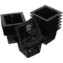 NICEXMAS 12Pack Plastic Planter Black for Transplanting and Spacesaving Design