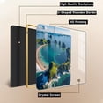 thumbnail image 4 of 12x8 Inches Framed Mountain River Landscape Wall Art with Gold Frame and Decorative River and Forest Scenery Landscape Art for Porch,Crystal Porcelain Painting Wall Decor, 4 of 8