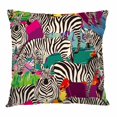 thumbnail image 1 of Funda de almohada IBILIU Art Zebra cuadrada de algodón lino 45 x 45 cm, 1 of 3