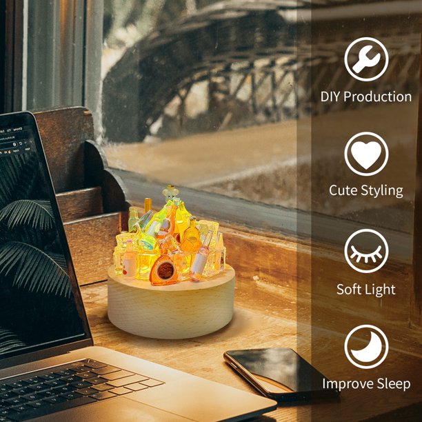 Atmosphere Light Ins Lámpara de escritorio pequeña de estilo moderno Luz de noche hecha a mano para estudio Ndcxsfigh Para estrenar