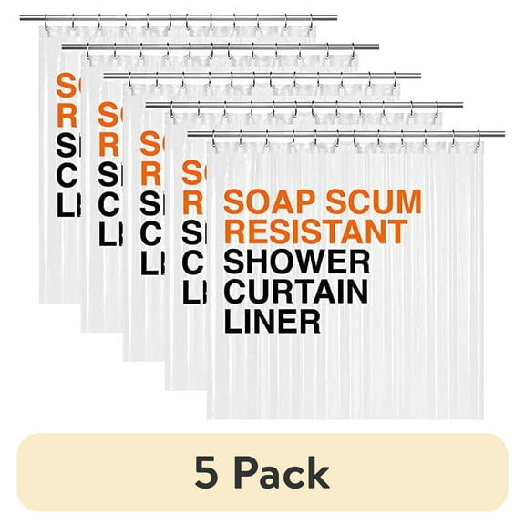 LiBa PEVA 10-Gauge Shower Curtain Liner, 36” W x 72” H - Clear, 10G Extra Heavy Duty Thickness for Bathroom