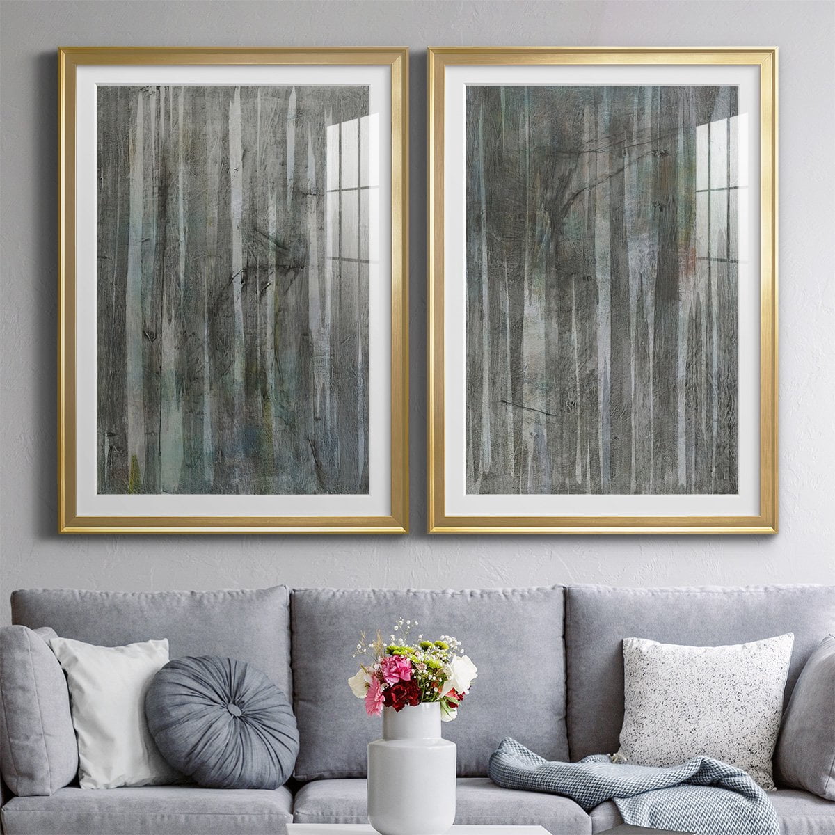 Wexford Home Birch Forest Abstracts I Premium Framed Print, 30.5" x 42.5" - Ready to Hang, Gold (Set of 2)