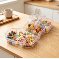 thumbnail image 4 of Transparent Stocking‑Shaped Candy Organizer Box, Multi‑Compartment Divided Plastic Case for Sweets Nuts, Versatile Container for Desktop Display and Gift Prep (Christmas Stocking), 4 of 7