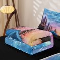 thumbnail image 5 of Manfei Watercolor Starry Camping Pattern Zipper Full Size Comforter Sets with Fitted Sheet and 2 Pillowcases,Forest Night Tent Print Zipper Bedding Set,Blue Purple,Reversible, 5 of 7