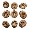 thumbnail image 2 of 9x Wooden Stamp Set Animals Foot Print Stamp Wooden Block Stamps Animals Paw Stamp Animal Track Stamps for Drawing, Art Crafts, Clay, Crafting Style A S 2.5-3.5cm, 2 of 9