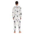 thumbnail image 7 of Simple Bunny Sketch Adult onesie Pajamas, Crystal Velvet Ultra Soft Warm Jumpsuit for Men and Women, 7 of 7