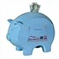 thumbnail image 3 of Personalized Blue Piggy Bank with Train Design, 3 of 4