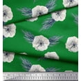 thumbnail image 3 of Soimoi Green Cotton Duck Fabric Palm Leaves & Anemone Floral Print Fabric by Yard 56 Inch Wide, 3 of 3