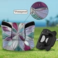 thumbnail image 6 of Haosy Violet Red Floral Stained Glass Golf Mallet Putter Cover Strong Magnetic Leather Golf Club Headcover Closure, 6 of 7