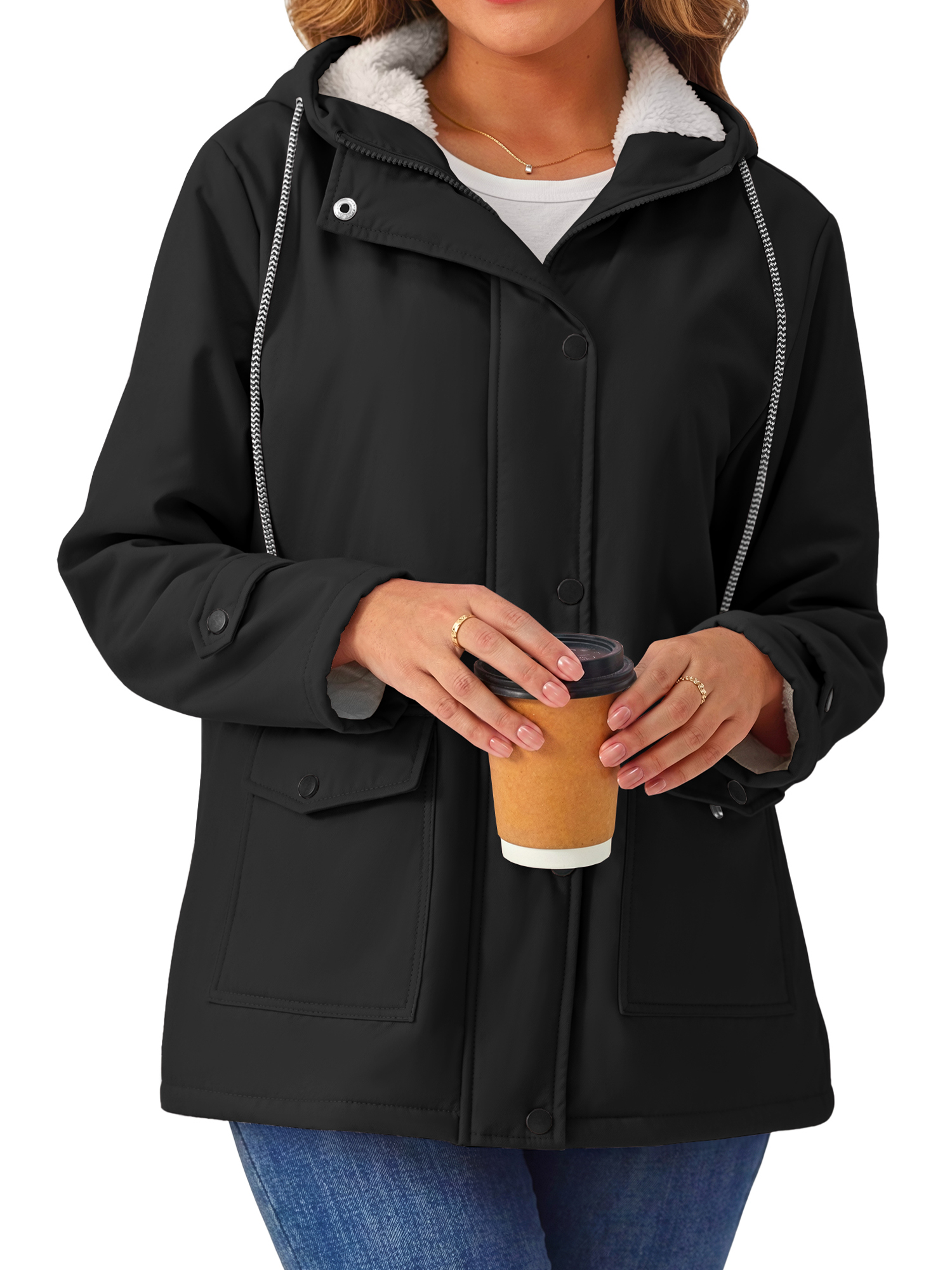Rosvigor Women's Sherpa Fleece Winter Parka Coat photo 2