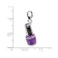 thumbnail image 2 of Sterling Silver 3-d Enameled Purple Nailpolish Bottlew Lobster Clasp Charm - Measures 30x9mm, 2 of 2