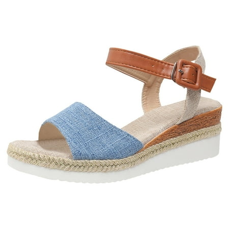 

Womens Sandals Bow Rope Sole Lightweight Casual Fish Mouth Thick Sole Shoes For Woman Size 7