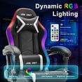 thumbnail image 5 of JONPONY Gaming Chair,Racing Style RGB LED Lights,Ergonomic Video Game Chair with Footrest and Lumbar Support ,High Back Reclining Computer Chair for Adults (Black/White)), 5 of 9