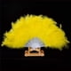 thumbnail image 1 of Abanico de plumas plegable, accesorios de baile, mano, pluma de pavo natural, bonito abanico de fiesta plegable (amarillo), 1 of 1