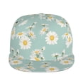 thumbnail image 2 of Daiia Floral Daisy print Flat Bill Hats Flat Brim Trucker Cap Baseball Cap Adjustable Classic Low Profile Hat Unconstructed Plain Cap, 2 of 9