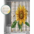 thumbnail image 4 of Shower Curtain Farmhouse Yellow Sunflower Bee Waterproof Shower Curtain Set with Hooks for Bathroom Showers,Stalls and Bathtubs,48x72In Vintage Wood Barn, 4 of 8
