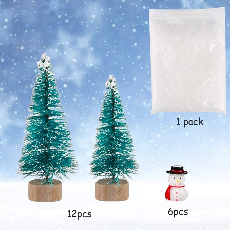 6 Pack Clear Plastic Snow Globes Kit with Artificial Mini