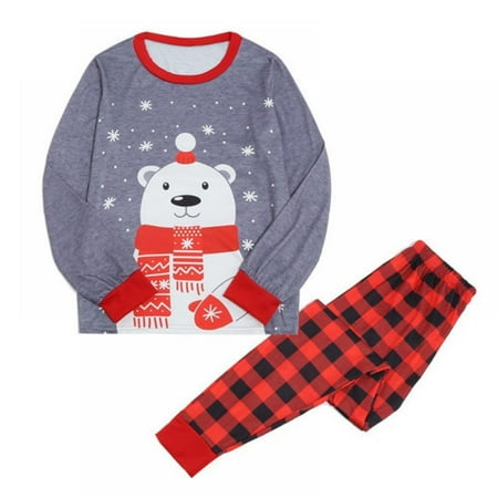 

URMAGIC Matching Family Pajamas Sets Snowman Long Sleeve Red Plaid Pants Xmas Loungewear