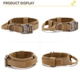 thumbnail image 3 of Collar táctico para perros con asa de control, collar ajustable de nailon militar, hebilla metálica, acolchado para perros de tamaño mediano, ideal para caza y entrenamiento al aire libre (marrón-XL)., 3 of 5