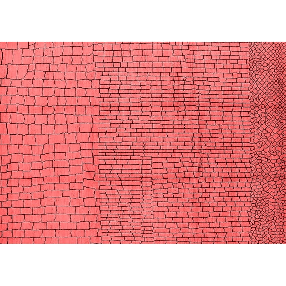 Ahgly Company Indoor Rectangle Solid Red Modern Area Rugs, 5' x 7'