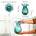 thumbnail image 2 of Green Glass Bubble Vase for Flowers 8.5 Blown Glass Vase for Home Decor Modern Art Flower Vases Decorative Table Centerpiece Olive Plant Wedding Living Room Bookshelf Office Entryway, 2 of 8