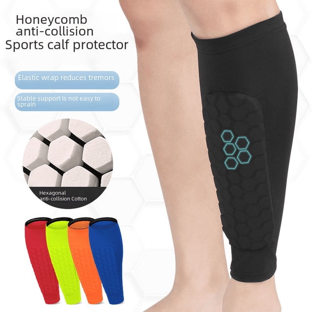 Protección de pantorrillas deportiva con diseño de panal anticolisión para deportes al aire libre, fútbol, baloncesto, equitación, carrera, equitación, protección de espinillas