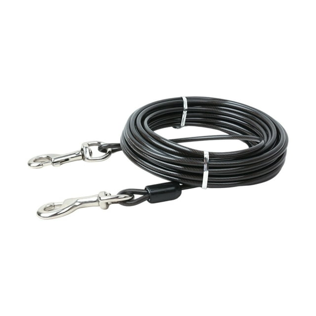 Dsscvnef Durable Double Hook Steel Wire Dog Leash for Small Medium Dogs Heavy Duty Chew Pet Tether Outdoor Training With for Secure Walking and Control Miniature Accessories Dog Bed Accessories