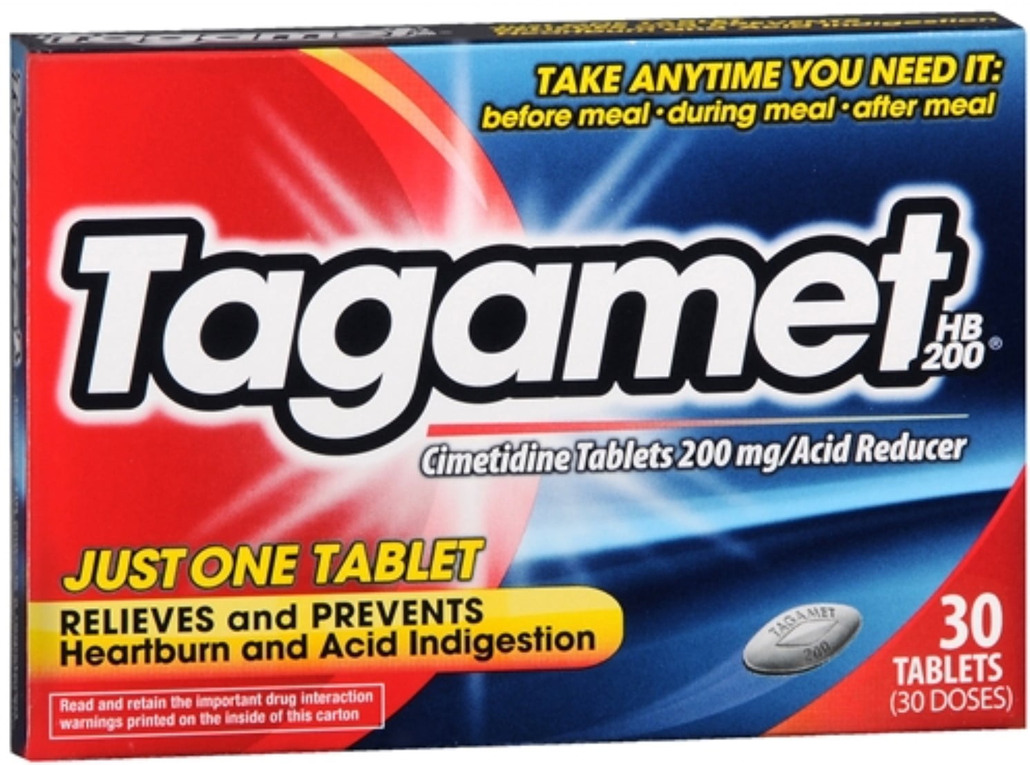 Tagamet HB 200 Acid Reducer, 200 mg tablets 30 ea (Pack of 3)