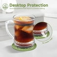 thumbnail image 6 of Set of 6 Silicone Drink Coasters with Metal Holder – 4" Round Heat Resistant Non-Slip Pads for Mugs, Cups, Table, Desk, Office, Bar (Green), 6 of 6