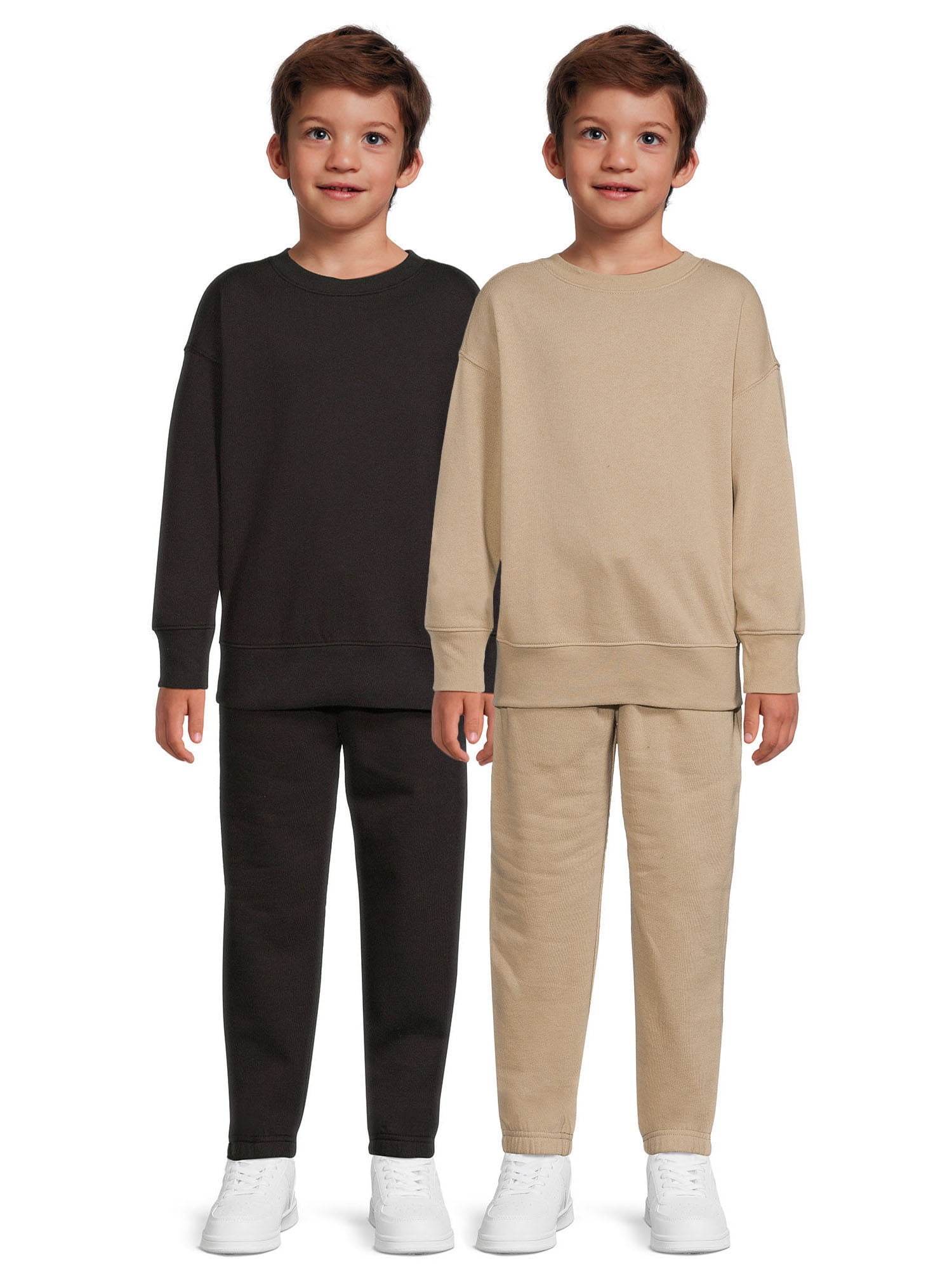 Athletic Works Boys Fleece Sweatshirt and Joggers, 4Piece Set, Sizes 4