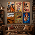 thumbnail image 6 of Set of 6 Retro Tin Wall Art Plaques, 8 x 12 Inch Vintage Metal Signs for Home Bar, Man Cave, Garage, Kitchen, Club, Pub and Rustic Wall Decor, 6 of 6