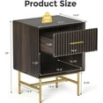 thumbnail image 5 of RoyalCraft Nightstand with Drawers, 2-Tier Side Table, Wood End Table with Adjustable Feet and Stable Metal Leg, Modern Night Stand Cabinet for Bedroom, Living Room, Home Office, Charcoal Walnut, 5 of 5