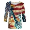 thumbnail image 5 of VKOYWKM Women's 3/4 Sleeve Tops 4th of July Independence Day Shirts USA Flag Graphic T Shirts Holiday Crew Neck American Flag Tshirts Patriotic Tunic Tops, 5 of 5