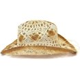 thumbnail image 3 of Sombrero de paja estilo vaquero occidental para playa, para mujer, de ala ancha, protector solar, 3 of 5