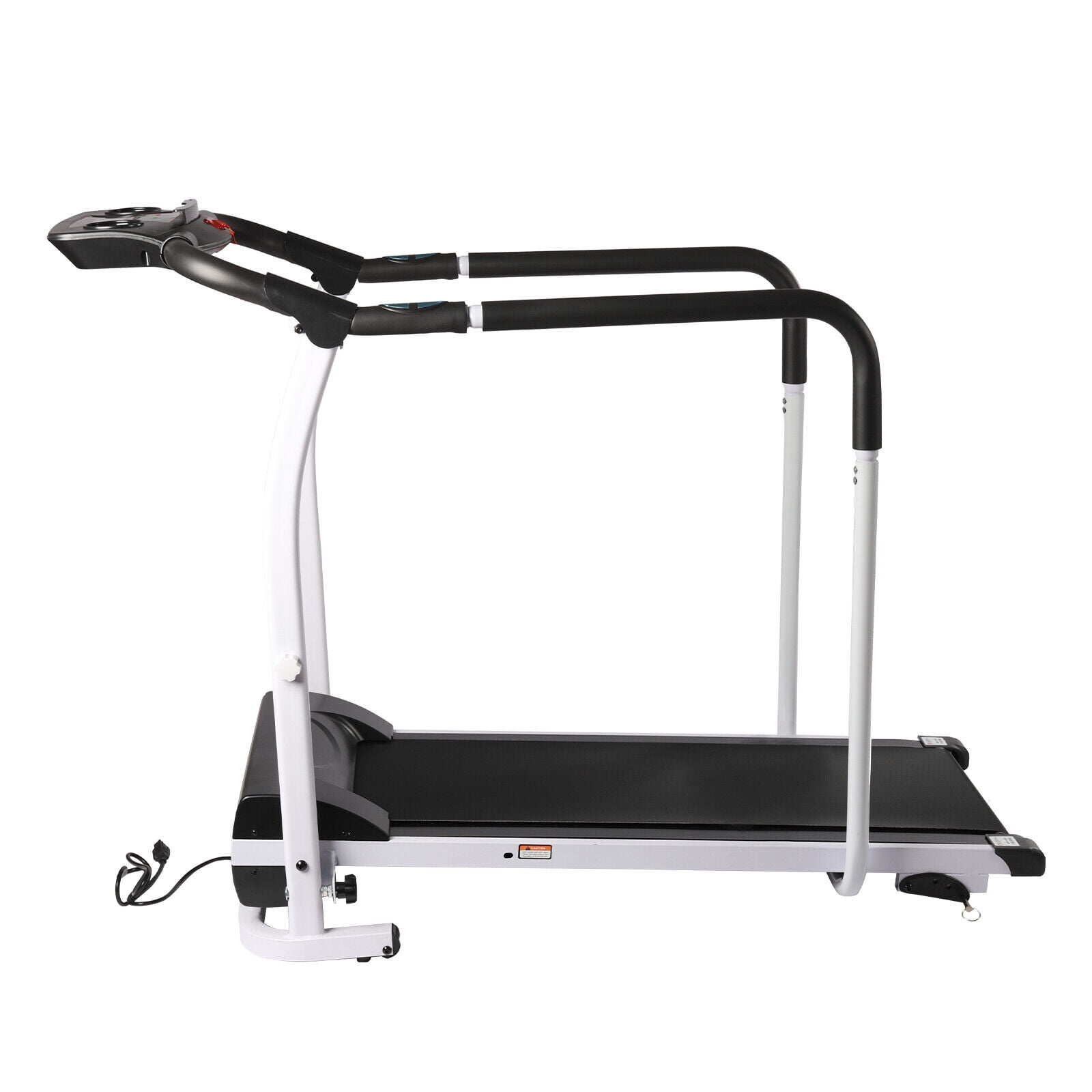 12 Gears Elderly Fitness Walking Treadmill with Full Length Handrails &Heart Rate Sensor 100kg/220lbs