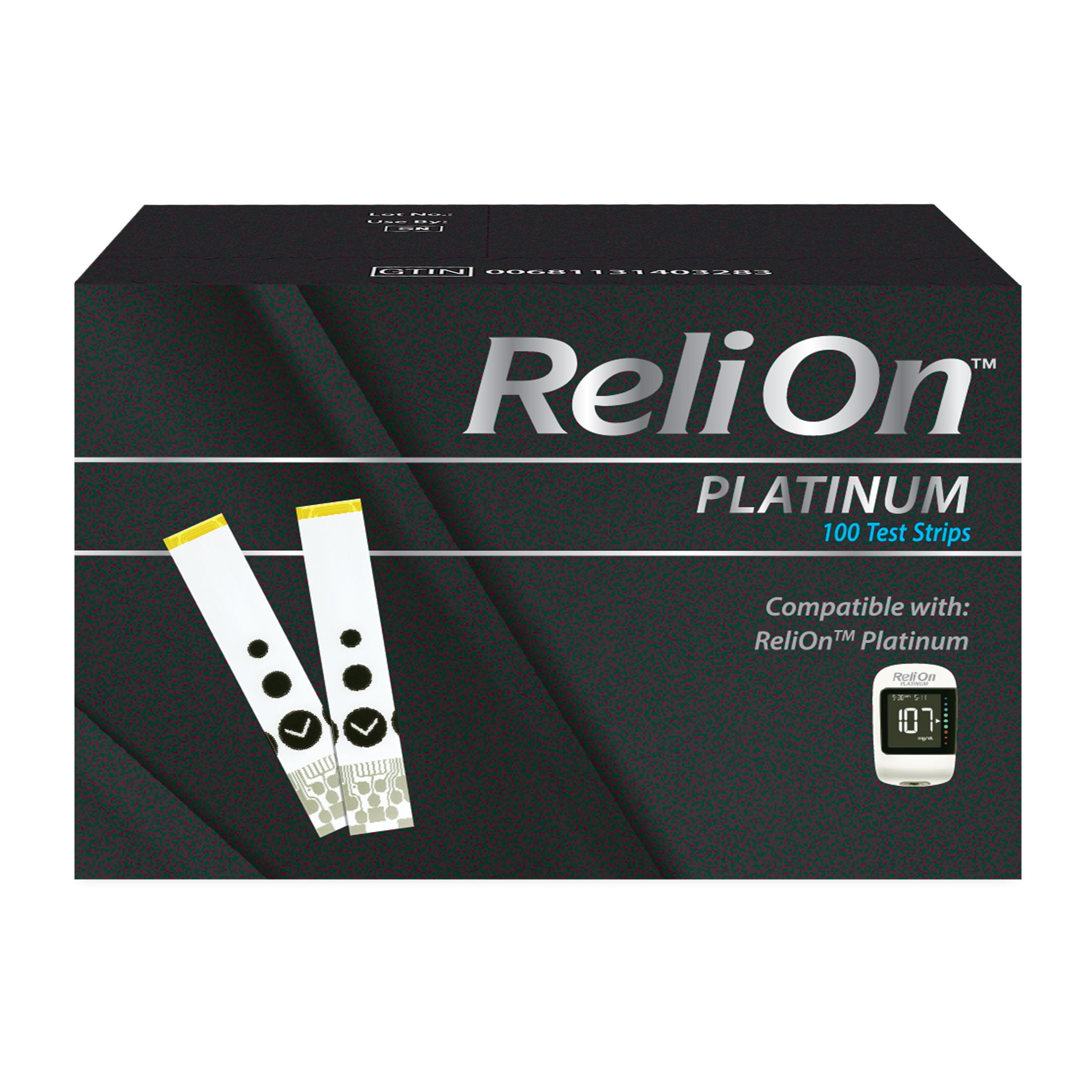 ReliOn Platinum 100 ct Blood Glucose test strips