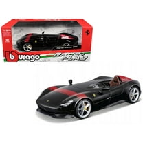 Ferrari Monza SP1 Black Metallic with Red Stripes "Race & Play" Series 1/24 Diecast Model Car by Bburago