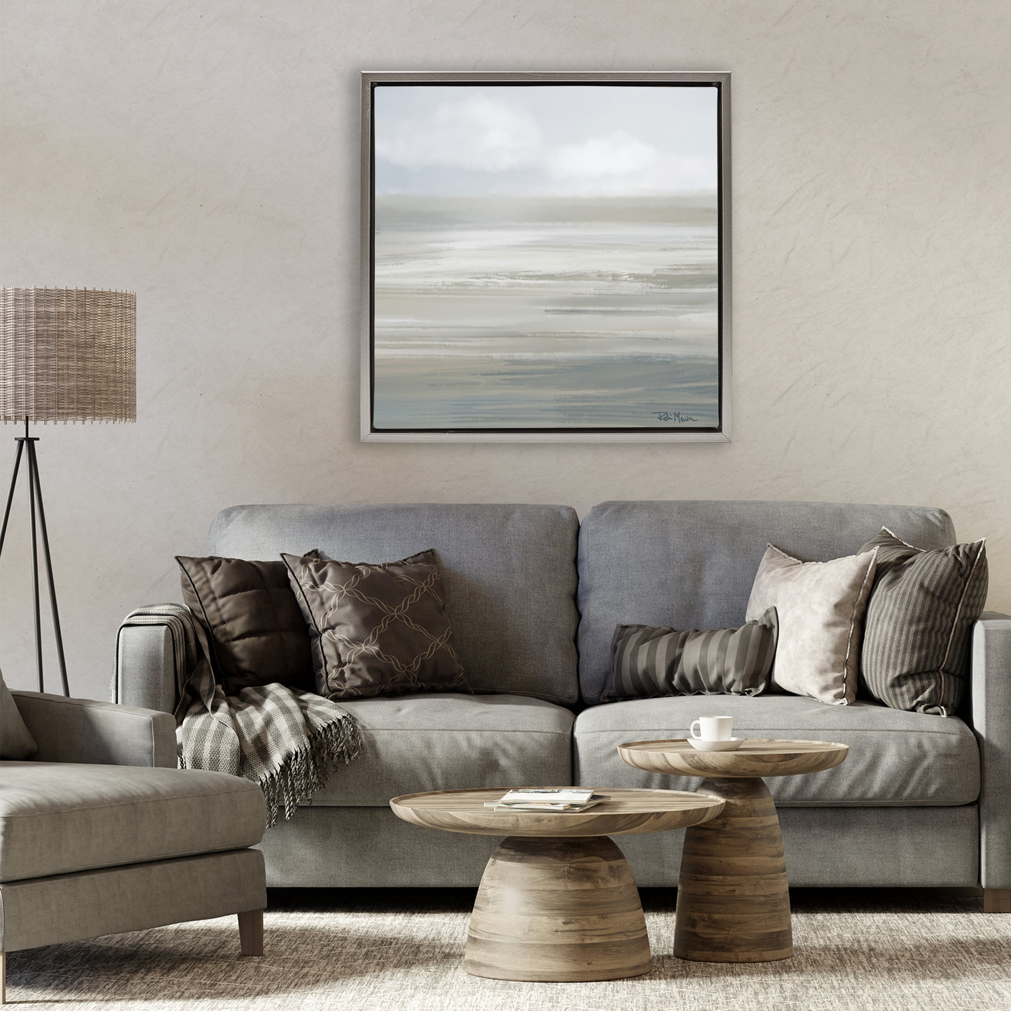 Stupell Industries Mid Afternoon Landscape Gray Framed Floater Canvas Wall Art, design by Robin Maria