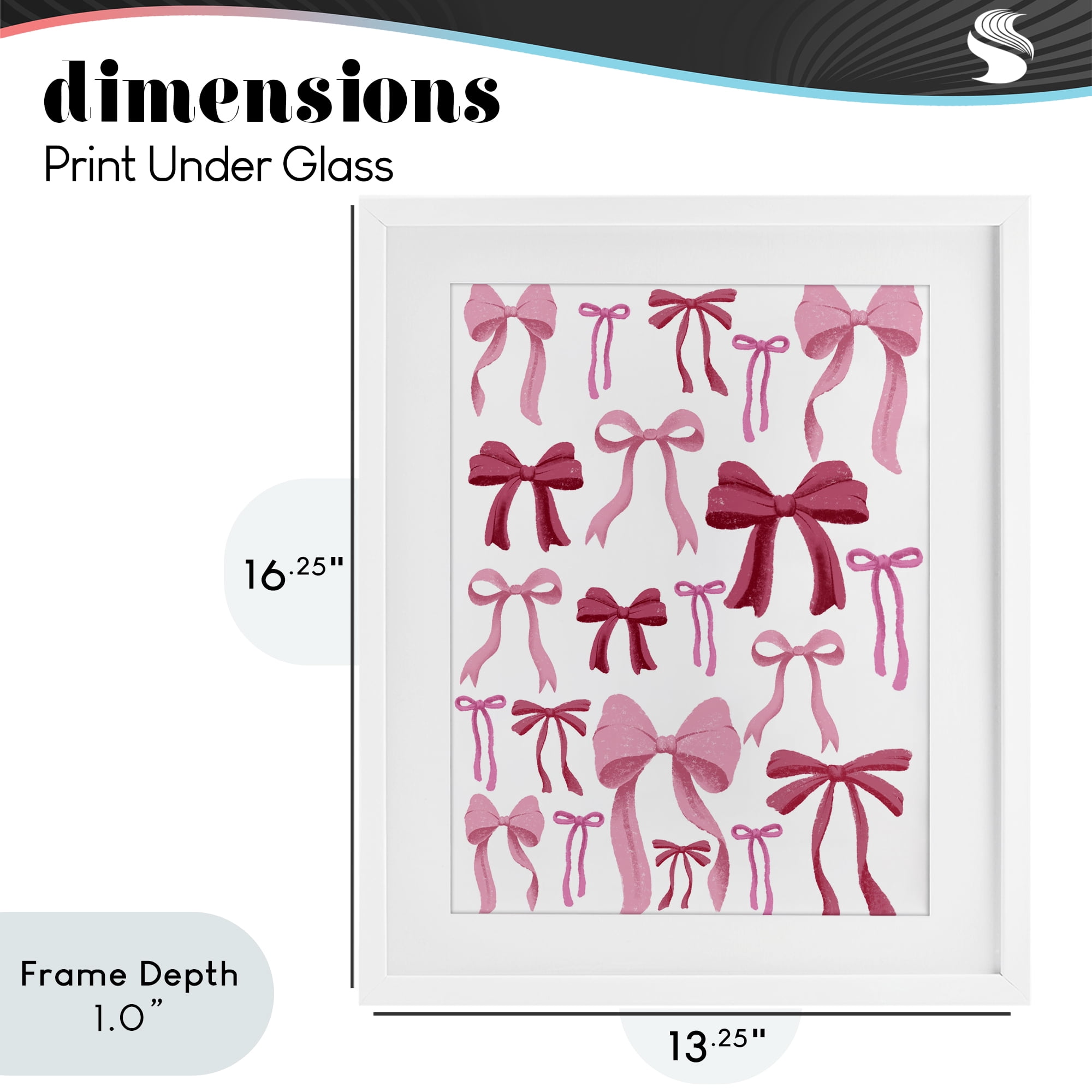 Stupell Industries Bows All Over Pink & Red White Framed Print Under Glass, design by Marcus Prime