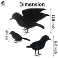 thumbnail image 2 of PULLIMORE 6 Pcs Halloween Crow Props Realistic Raven Feathered Fake Bird Decorations, 2 of 9
