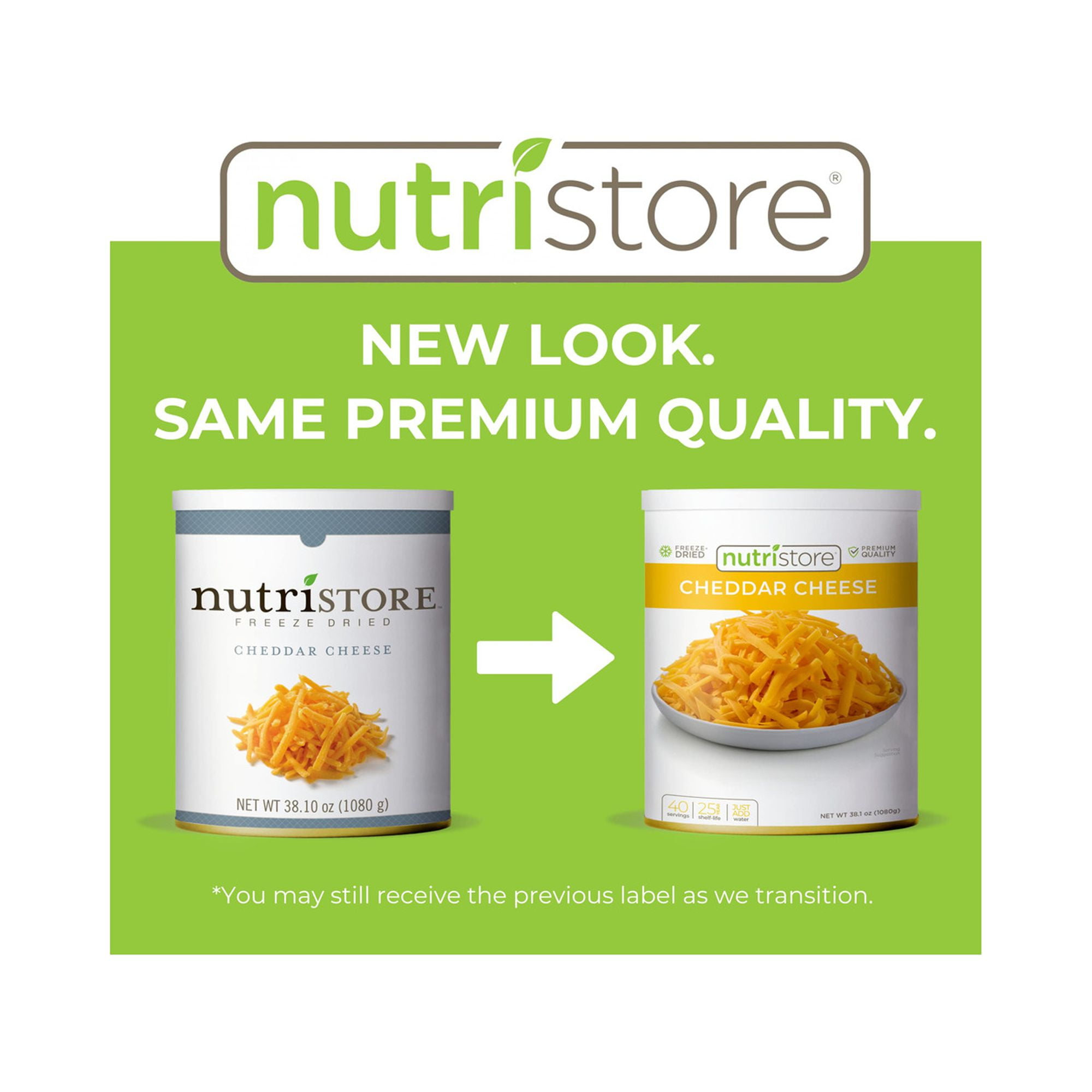 Nutristore Freeze-Dried Cheddar Cheese Shredded (Pack of 12)