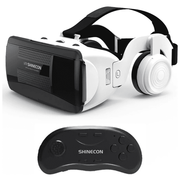 Lentes De Realidad Virtual Gafas 3d Vr Headset Y Controlador Negro con Blanco