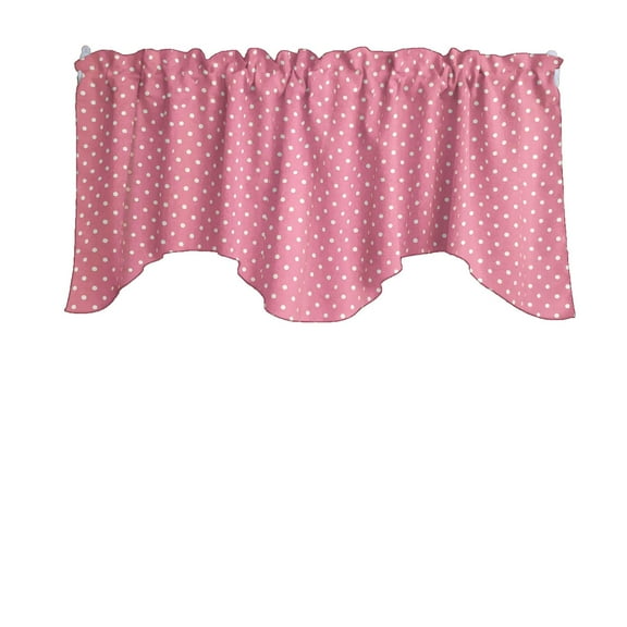 Scalloped Valance Cotton Small Dots Print 58" Wide / 20" Tall